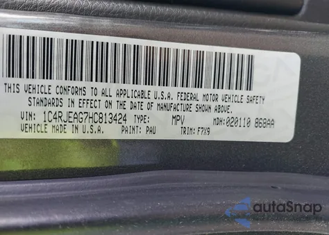 2017 Jeep Grand Cherokee Laredo 4X2 from USA, damaged, VIN 1C4RJEAG7HC813424